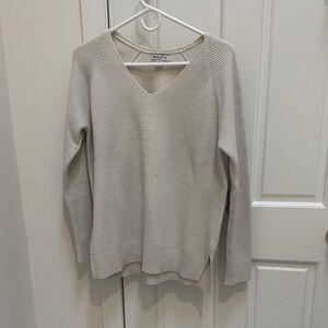 Athleta Light Beige V-Neck Sweater